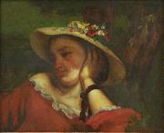 Gustave Courbet Woman with Flowers in her Hat Germany oil painting artist